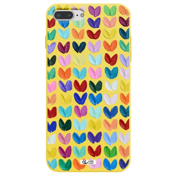 a close up of a color palette Apple iPhone 7 plus Silicone canary yellow Case