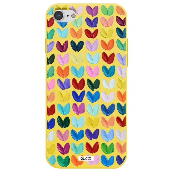 a close up of a color palette Apple iPhone 7 Silicone canary yellow Case