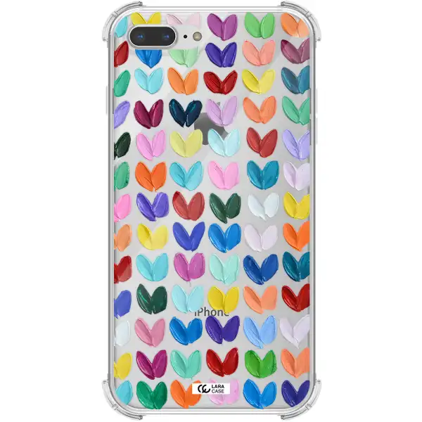 a close up of a color palette Apple iPhone 8 plus Clear PC Case
