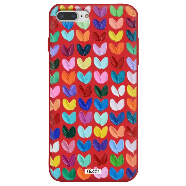 a close up of a color palette Apple iPhone 8 plus Silicone Imperial Red Case