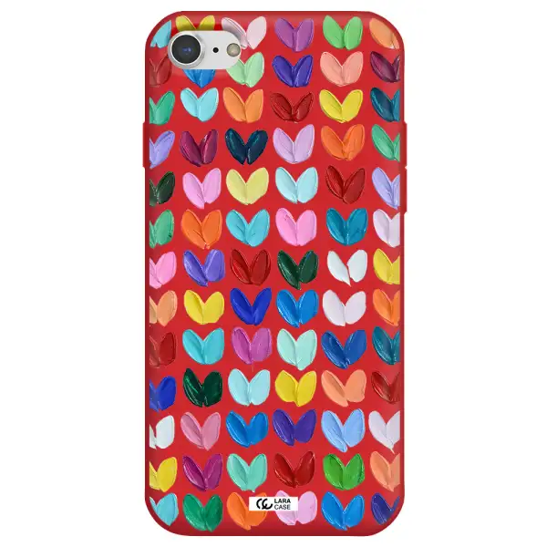 a close up of a color palette Apple iPhone 8 Silicone Imperial Red Case