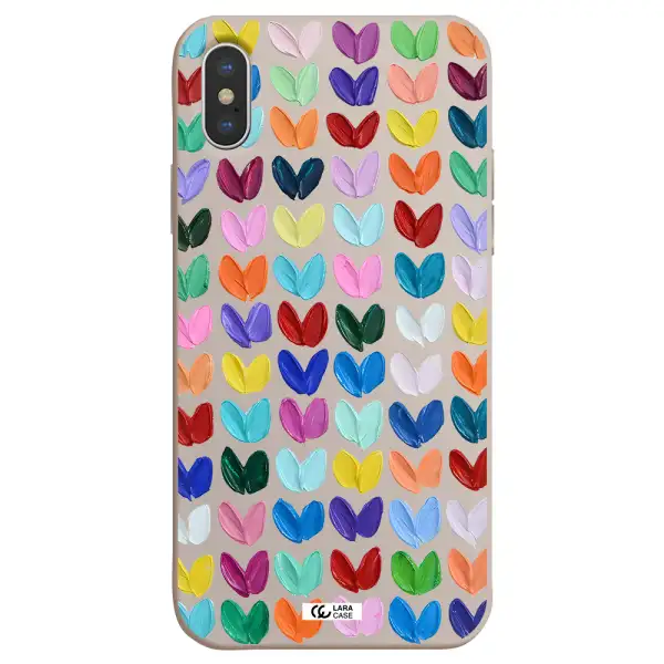 a close up of a color palette Apple iPhone X Silicone Stone Case