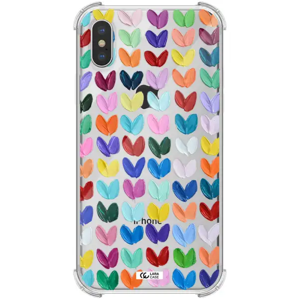 a close up of a color palette Apple iPhone XS Clear PC Case
