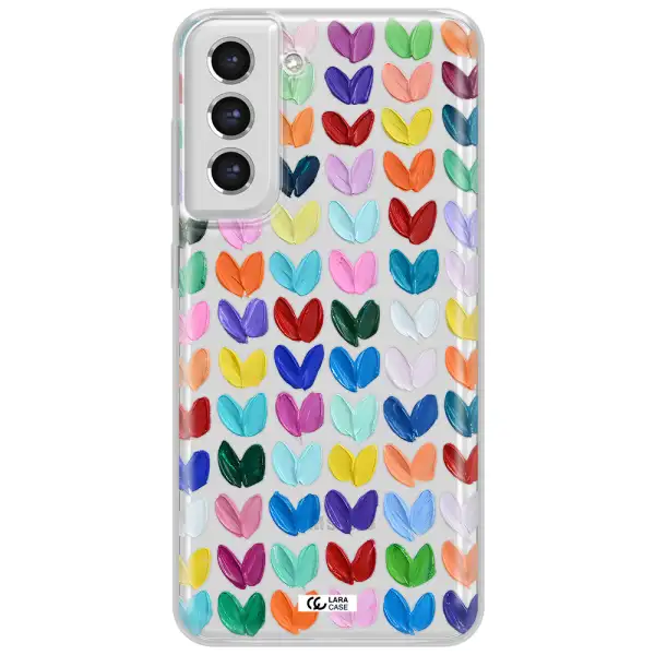 A Close Up Of A Color Palette Samsung S21 Fe Clear Tpu Case