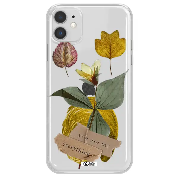 A Flower With Leaves And A Box Apple Iphone 11 Clear Tpu Case