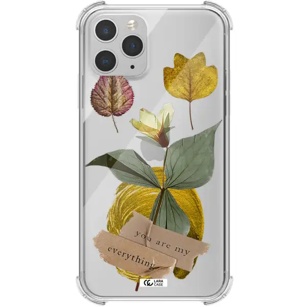 a flower with leaves and a box Apple iPhone 11 pro Clear PC Case