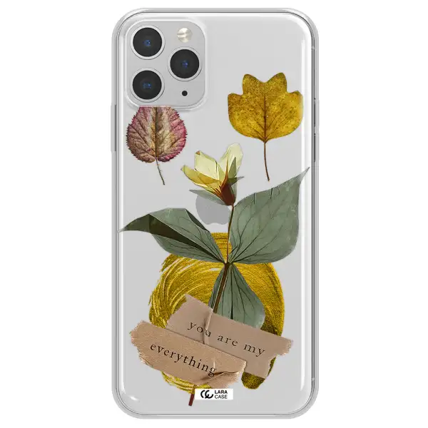 A Flower With Leaves And A Box Apple Iphone 11 Pro Clear Tpu Case