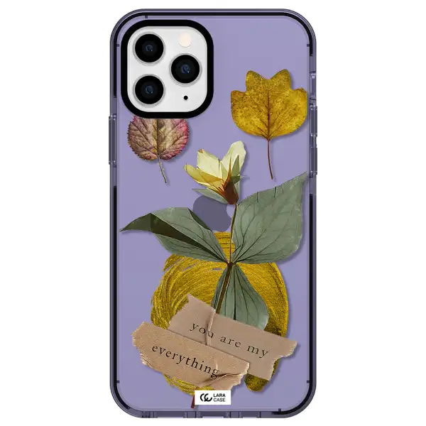 a flower with leaves and a box Apple iPhone 11 pro impact Lilac Case