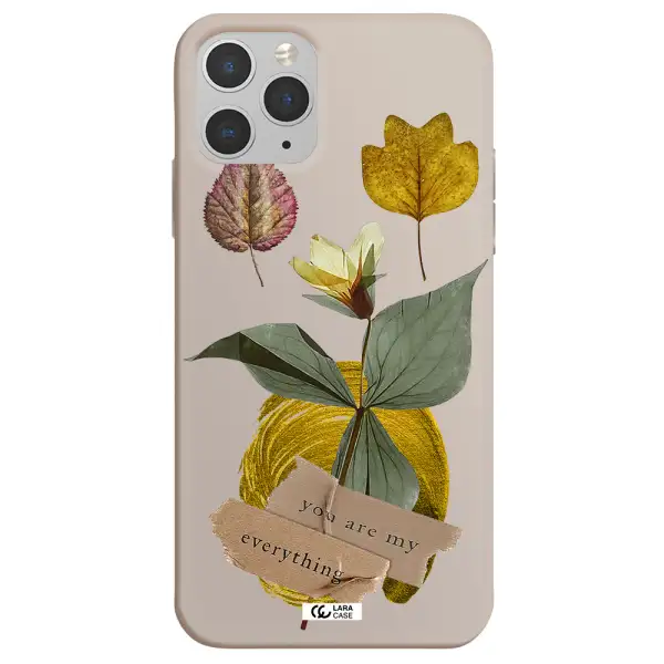 a flower with leaves and a box Apple iPhone 11 pro Silicone Stone Case