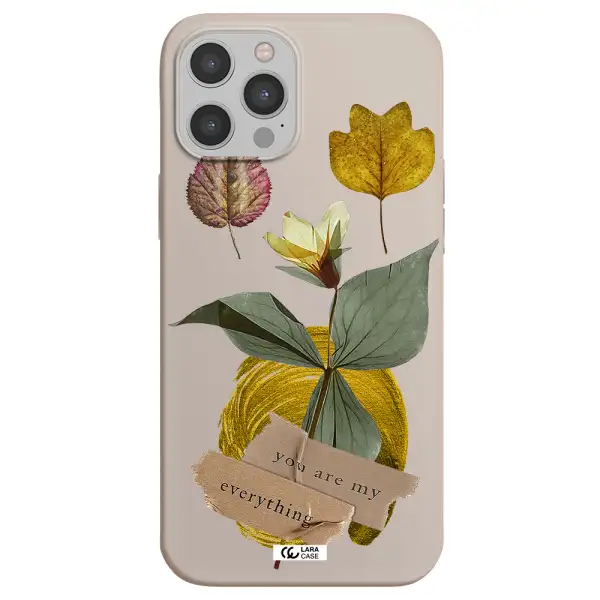 a flower with leaves and a box Apple iPhone 12 pro max Silicone Stone Case