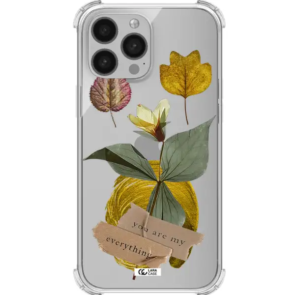 a flower with leaves and a box Apple iPhone 13 Pro Clear PC Case
