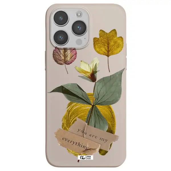 a flower with leaves and a box Apple iPhone 14 pro Silicone Stone Case