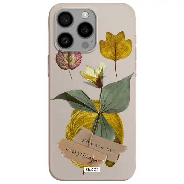 a flower with leaves and a box Apple Iphone 15 Pro max Silicone Stone Case