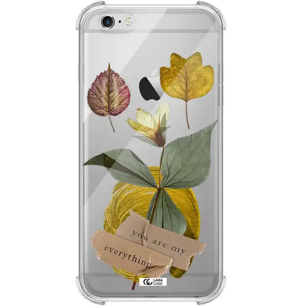 a flower with leaves and a box Apple iPhone 6S Clear PC Case