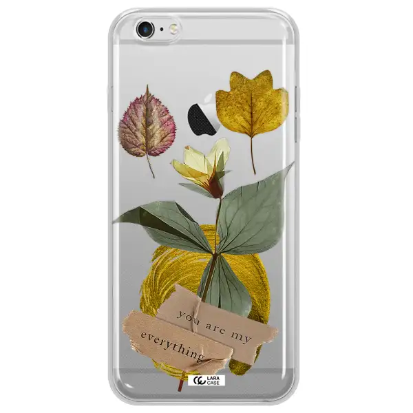 A Flower With Leaves And A Box Apple Iphone 6S Clear Tpu Case