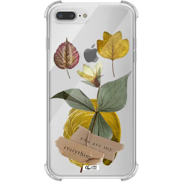 a flower with leaves and a box Apple iPhone 7 plus Clear PC Case