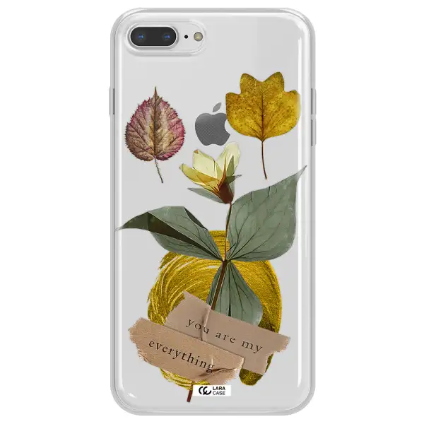 A Flower With Leaves And A Box Apple Iphone 7 Plus Clear Tpu Case