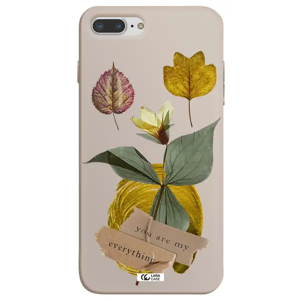a flower with leaves and a box Apple iPhone 7 plus Silicone Stone Case