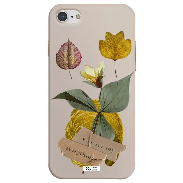 a flower with leaves and a box Apple iPhone 7 Silicone Stone Case