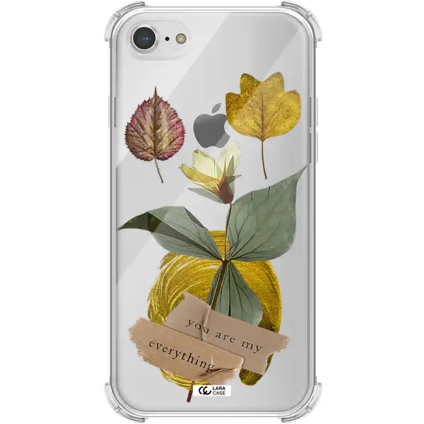 a flower with leaves and a box Apple iPhone 8 Clear PC Case