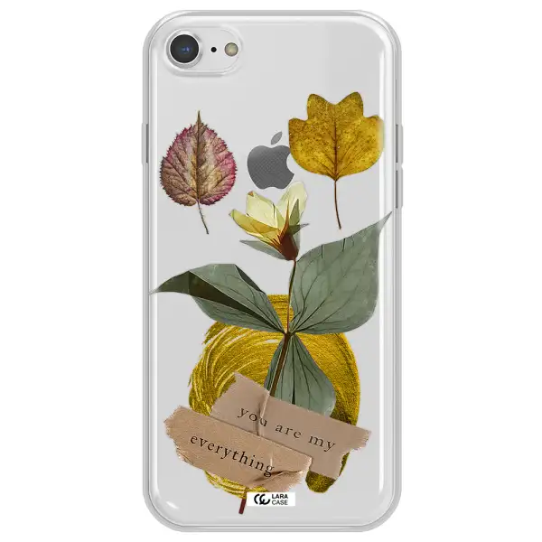 A Flower With Leaves And A Box Apple Iphone 8 Clear Tpu Case