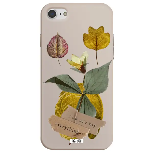 a flower with leaves and a box Apple iPhone 8 Silicone Stone Case