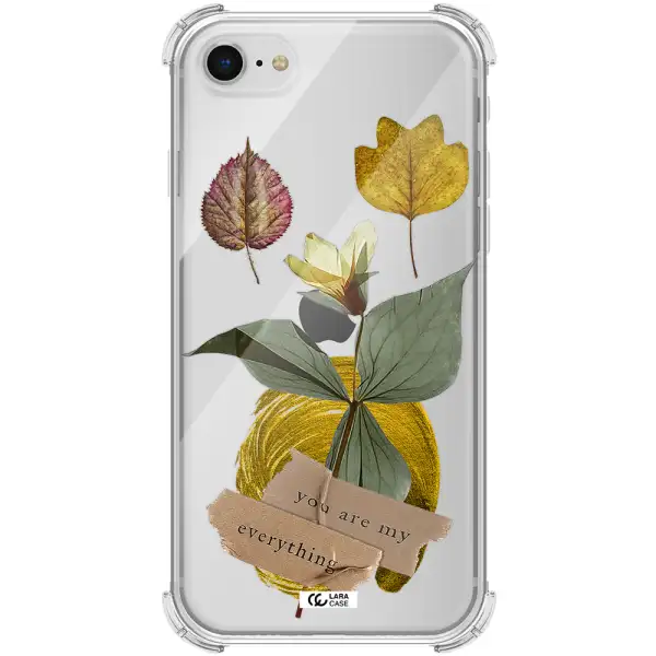 a flower with leaves and a box Apple iPhone se 2020 Clear PC Case