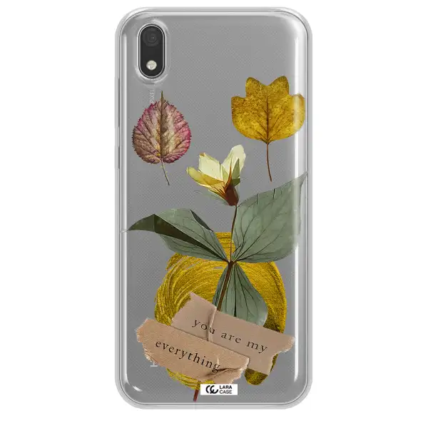 A Flower With Leaves And A Box Huawei Honor 8S Clear Tpu Case