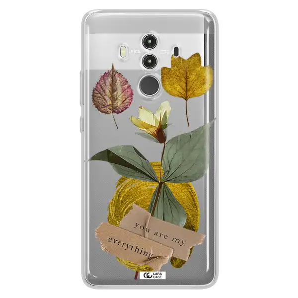 A Flower With Leaves And A Box Huawei Mate 10 Clear Tpu Case