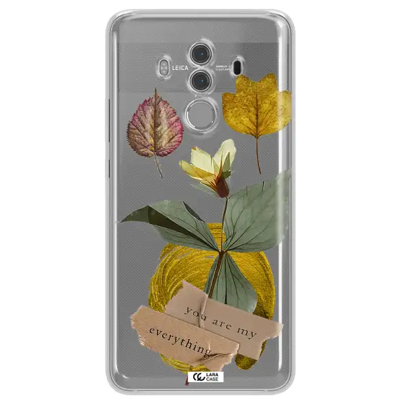 A Flower With Leaves And A Box Huawei Mate 10 Pro Clear Tpu Case