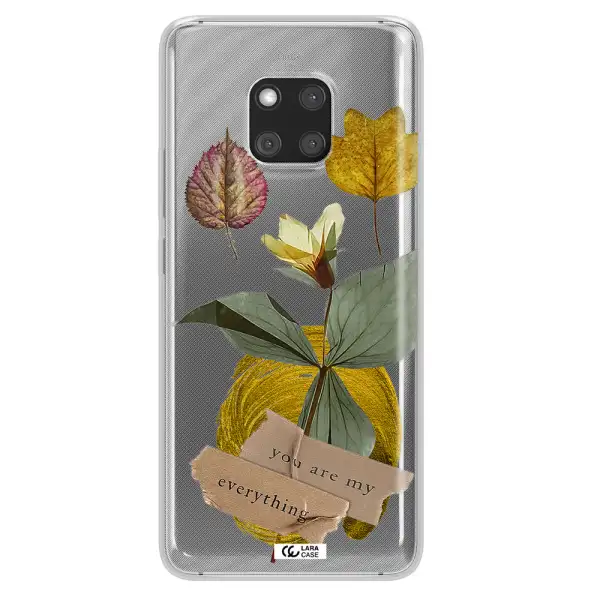 A Flower With Leaves And A Box Huawei Mate 20 Pro Clear Tpu Case