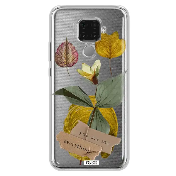 A Flower With Leaves And A Box Huawei Mate 30 Lite Clear Tpu Case