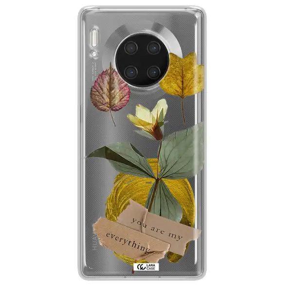 A Flower With Leaves And A Box Huawei Mate 30 Pro Clear Tpu Case