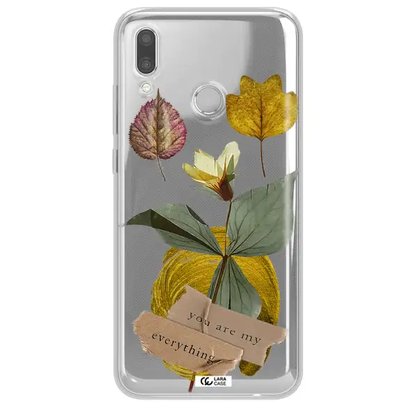 A Flower With Leaves And A Box Huawei P Smart 2019 Clear Tpu Case