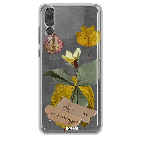 A Flower With Leaves And A Box Huawei P20 Pro Clear Tpu Case