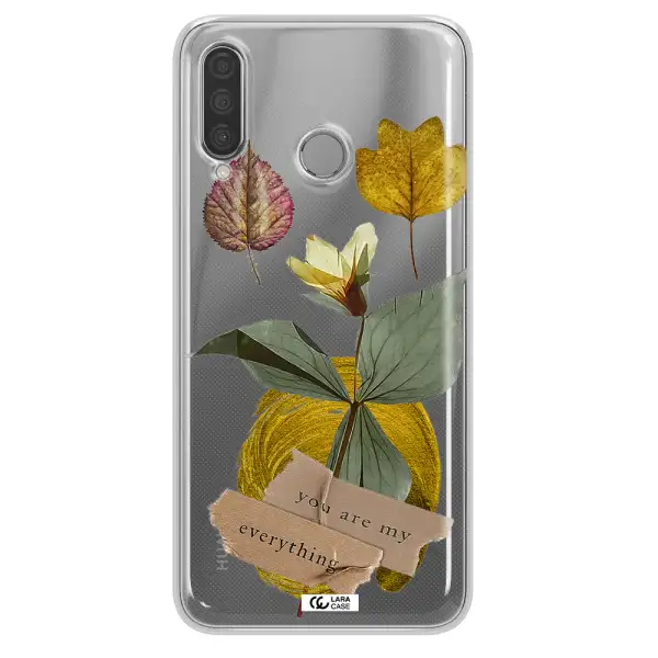 A Flower With Leaves And A Box Huawei P30 Lite Clear Tpu Case