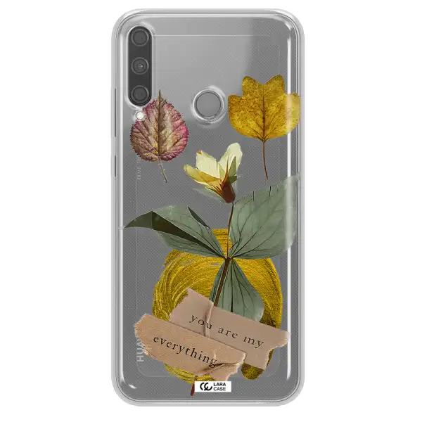 A Flower With Leaves And A Box Huawei P40 Lite E Clear Tpu Case