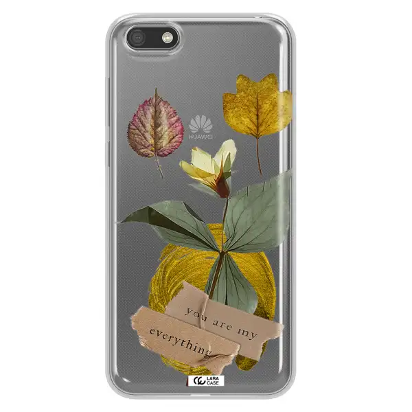 A Flower With Leaves And A Box Huawei Y5 2018 Clear Tpu Case