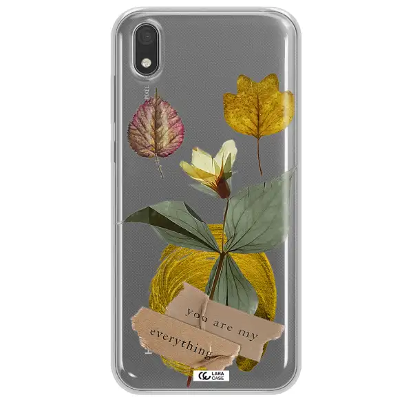 A Flower With Leaves And A Box Huawei Y5 2019 Clear Tpu Case