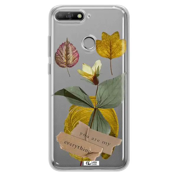 A Flower With Leaves And A Box Huawei Y6 Prime 2018 Clear Tpu Case