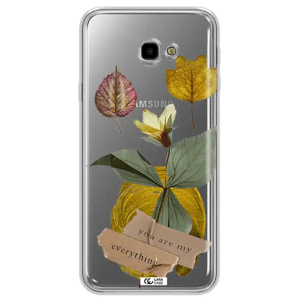 A Flower With Leaves And A Box Samsung J4 Plus Clear Tpu Case
