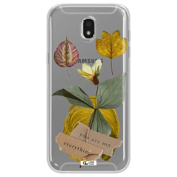 A Flower With Leaves And A Box Samsung J5 2017 Clear Tpu Case