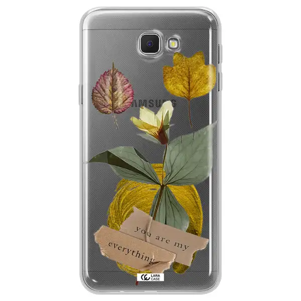 A Flower With Leaves And A Box Samsung J5 Prime Clear Tpu Case