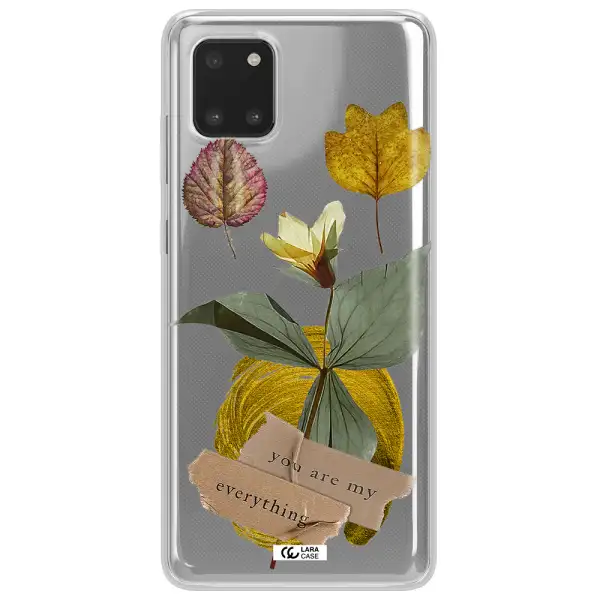 A Flower With Leaves And A Box Samsung Note 10 Lite Clear Tpu Case