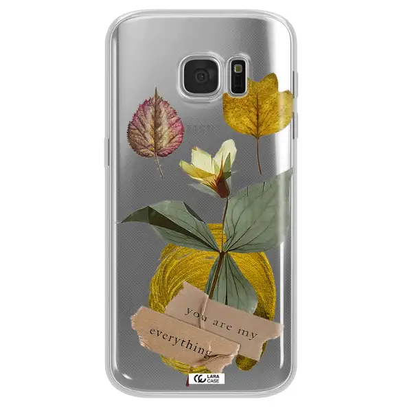 A Flower With Leaves And A Box Samsung S 7 Clear Tpu Case
