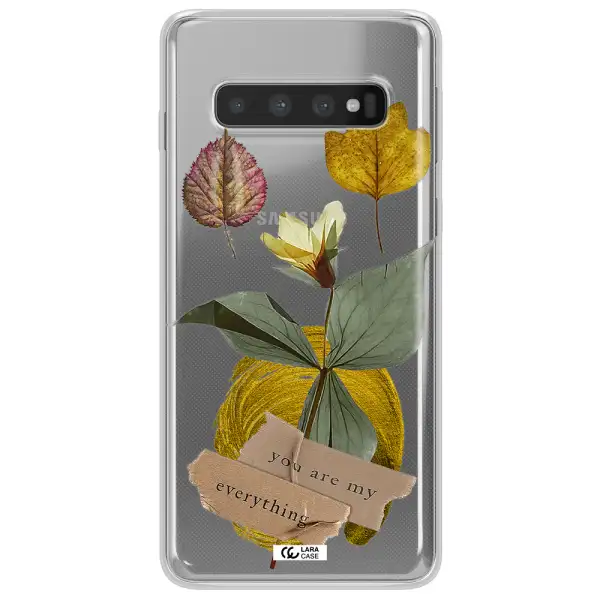 A Flower With Leaves And A Box Samsung S10 Plus Clear Tpu Case