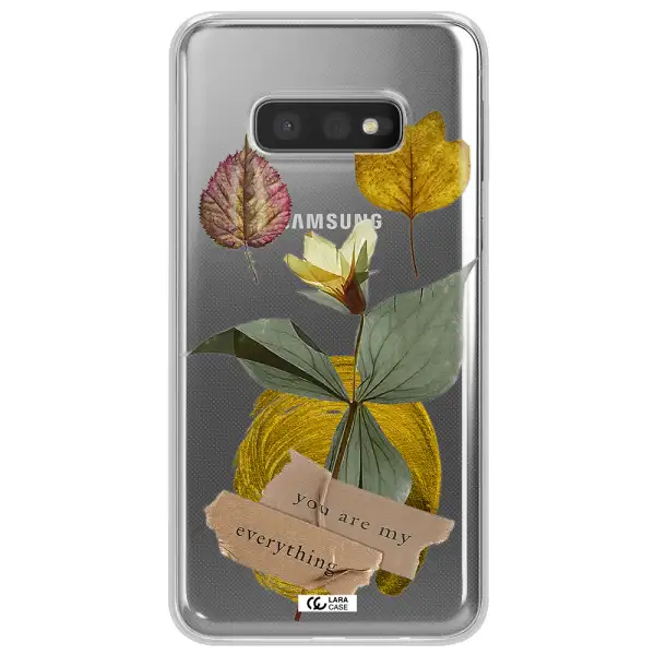 A Flower With Leaves And A Box Samsung S10E Clear Tpu Case