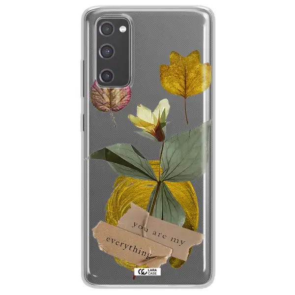 A Flower With Leaves And A Box Samsung S20 Fe Clear Tpu Case