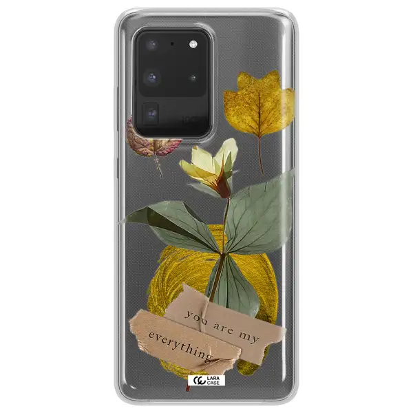 A Flower With Leaves And A Box Samsung S20 Ultra Clear Tpu Case