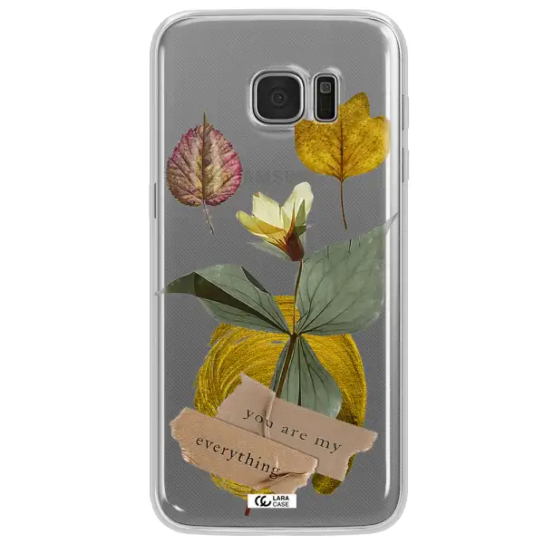 A Flower With Leaves And A Box Samsung S7 Edge Clear Tpu Case